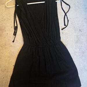 One Clothing Black Wrap Mini Dress